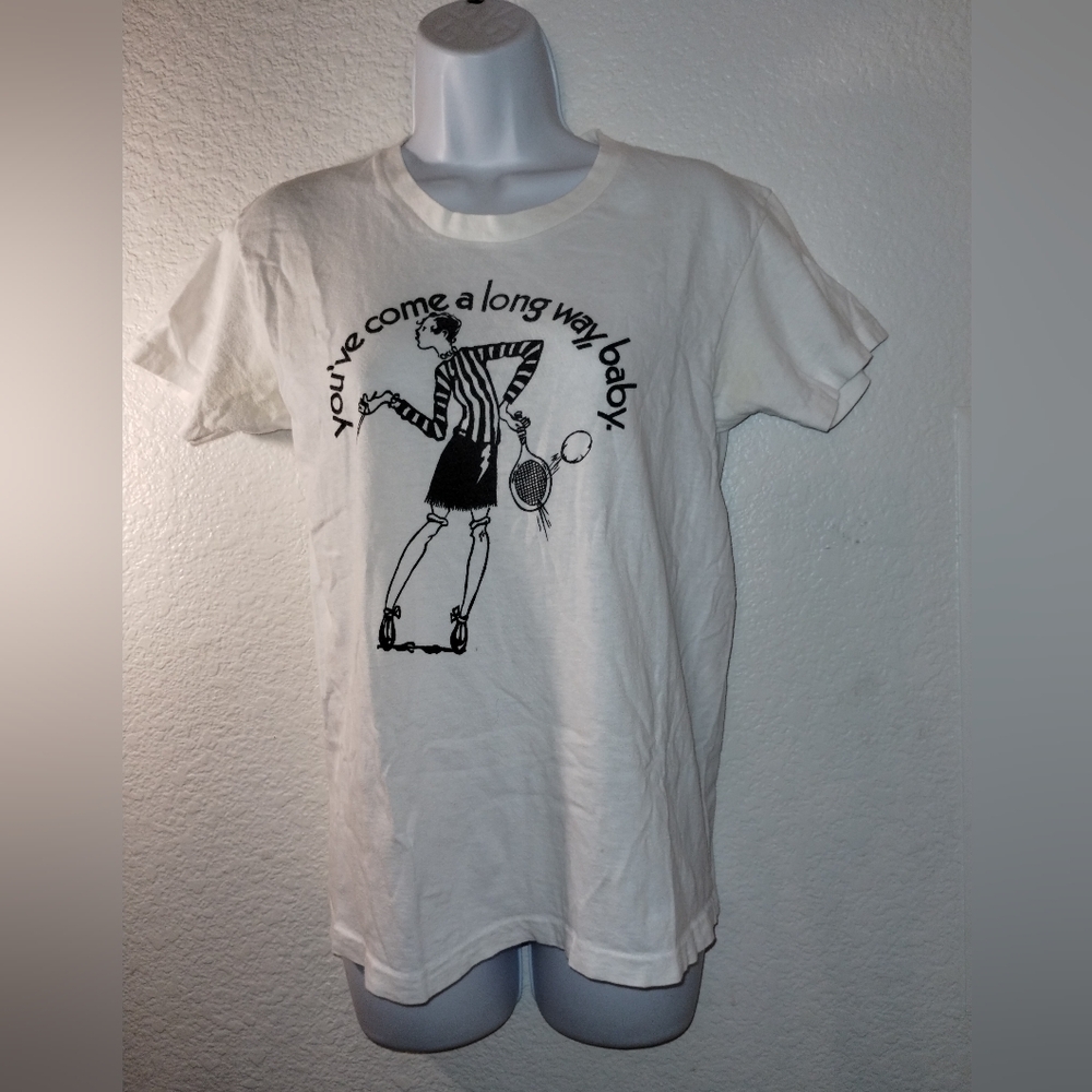 Single Stitch "You've Come a Long Way Baby" Graphic Tee with Retro Tennis Girl